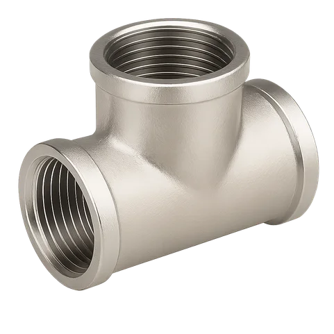 Тройник никелированный латунный Ду 20 3/4" ВР/ВР/ВР